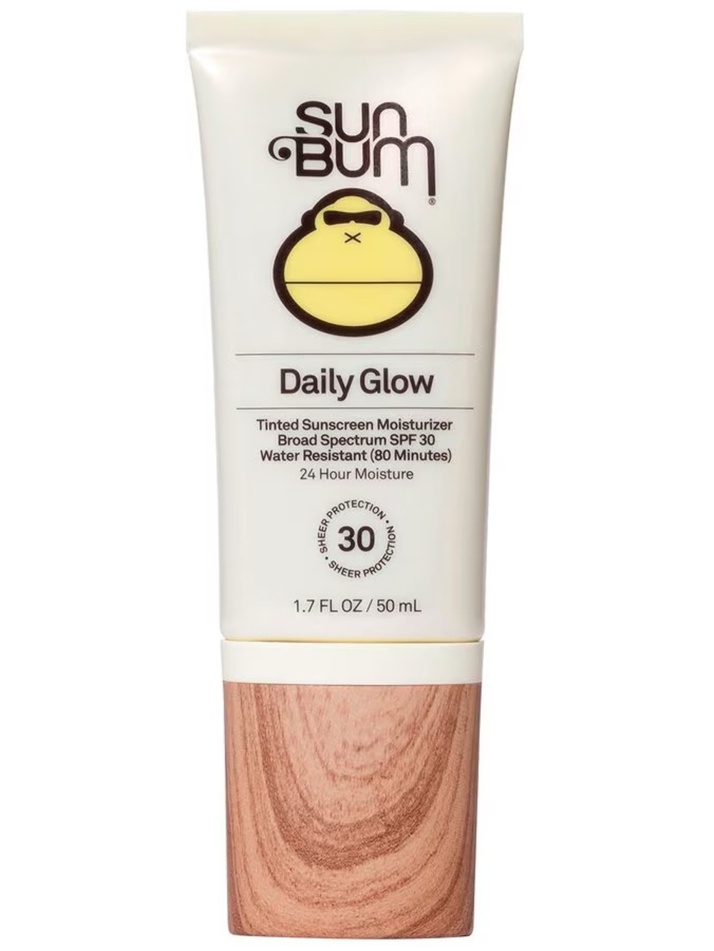 Sun Bum Daily Glow Tinted Sunscreen Moisturizer SPF 30 - White & Wood NEW